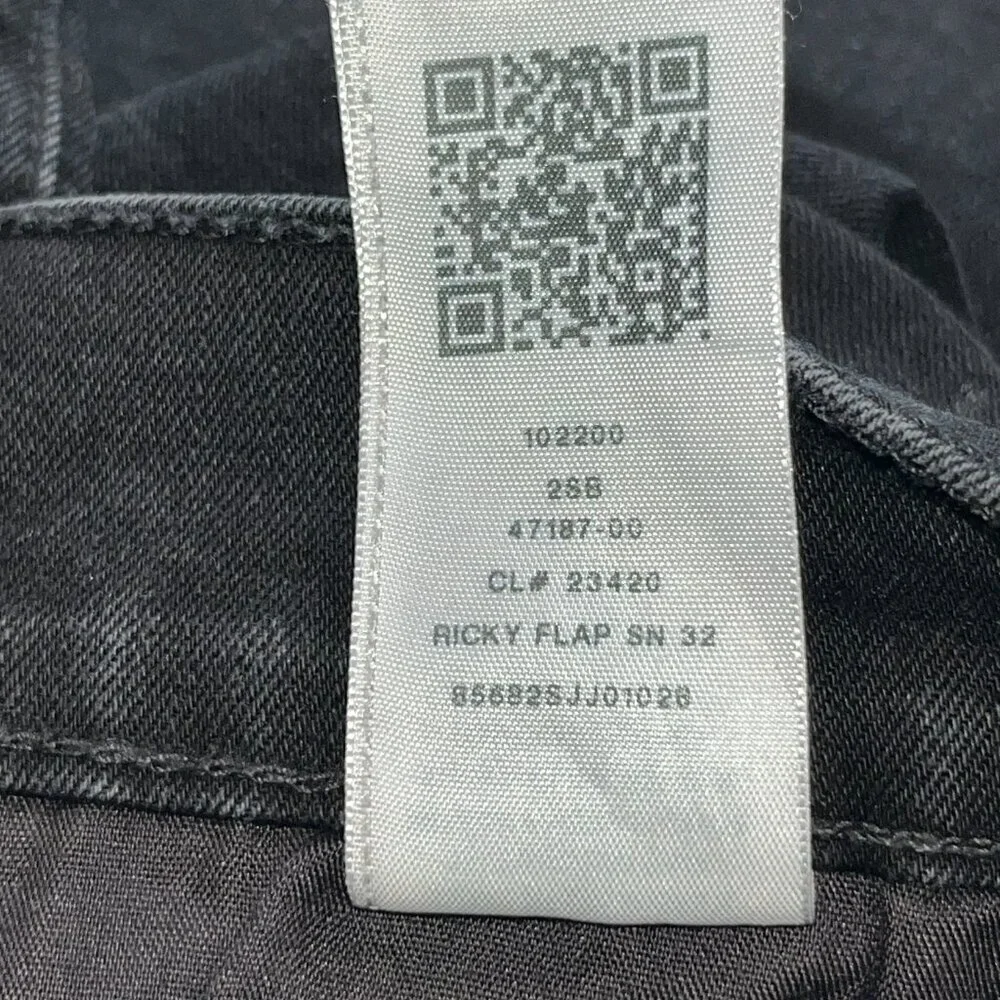 TRUE RELIGION RICKY FLAP - Relaxed Straight Black Denim Jeans - EUC - 28X31